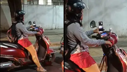 Viral Video: Video of a woman taking a virtual meeting on a scooter goes viral [Watch]   