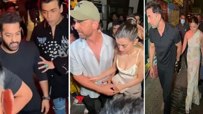 Viral videos: Jr NTR joins Karan Johar, Ranbir Kapoor, Alia Bhatt, Hrithik Roshan and Saba for dinner