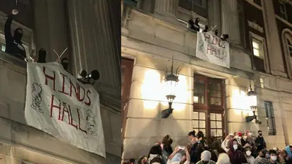 Columbia University chaos: Protesters rename Hamilton Hall to 'Hind Hall', attack Jewish student & more-WATCH