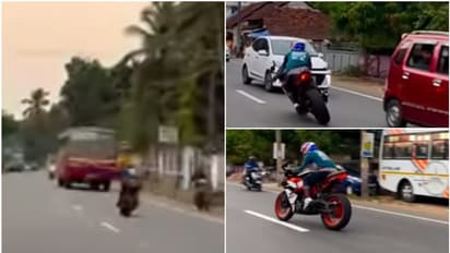 പേര് അഭിജിത്, തിരുവനന്തപുരം സ്വദേശി, നമ്പർ പ്ലേറ്റില്ല, ബൈക്കിൽ കെഎസ്ആർടിസിക്ക് മുന്നിൽ പോലും അഭ്യാസം, പിടിയിൽ