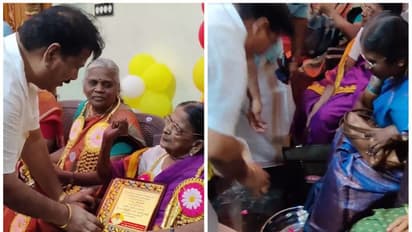 பிறந்த நாளில் தனது குருமார்களுக்கு பாதபூஜை செய்து ஆசி பெற்ற தொழிலதிபர்