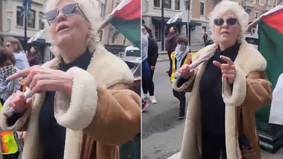 'Jewish women too ugly to be raped': Elderly anti-Israel protester's shocker caught on camera (WATCH)