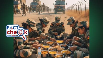 '48 ഡിഗ്രി ചൂടില് റോഡിലിരുന്ന് ഭക്ഷണം കഴിക്കുന്ന വനിതാ സൈനികര്'; നടക്കുന്നത് വ്യാജ പ്രചാരണം- Fact Check