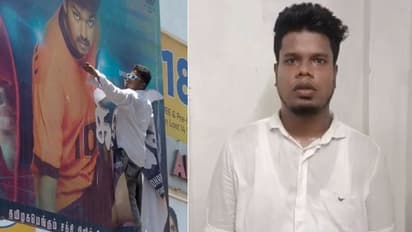 விஜய் பேனரை டார் டாராக கிழித்ததற்கு போலீஸிடம் செம்ம டோஸ் வாங்கிய அஜித் ரசிகர் - மன்னிப்பு கேட்கும் வீடியோ இதோ