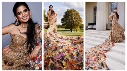 Met Gala 2024: Isha Ambani looks dreamy in floral saree-gown; see first pics [PHOTOS]