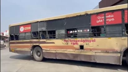 பேட்ஜ் ஓர்க்கா இருந்தாலும் ஒரு நியாயம் வேண்டாமா? மதுரையில் கயிறு கட்டி இயக்கப்பட்ட அரசு பேருந்து