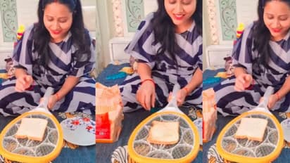 ಸೊಳ್ಳೆ ರಾಕೆಟ್ ಮೇಲೆ ಬ್ರೆಡ್ ಟೋಸ್ಟ್‌ ಮಾಡಿದ ಮಹಿಳೆ, ವೀಡಿಯೋ ವೈರಲ್‌