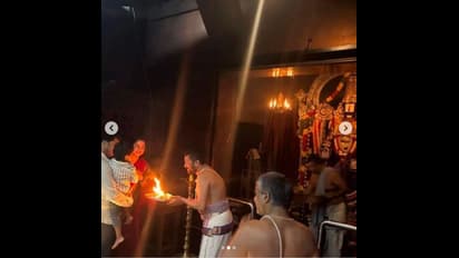 ಪತ್ನಿ ಜೊತೆ ಲಕ್ಷ್ಮಿ ವೆಂಕಟೇಶ್ವರ ಸ್ವಾಮಿ ದರ್ಶನ ಪಡೆದ ನಿಖಿಲ್ ಕುಮಾರಸ್ವಾಮಿ! 