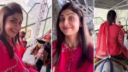 'Kya Faida Itna Yoga Karke': Netizens troll Shilpa Shetty for riding horseback to Vaishno Devi temple (WATCH)