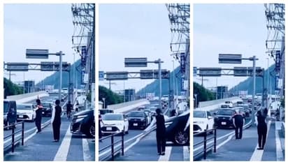 ജപ്പാൻകാരുടെ ഒരു കാര്യം; വാഹനം കടന്ന് പോകാന് ട്രാഫിക് തടഞ്ഞു, പിന്നീട് നന്ദി, വൈറല് വീഡിയോ കാണാം