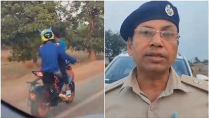 ബൈക്കിന്റെ ടാങ്കിൽ യുവതി, യുവാവിന്റെ 'റൊമാന്റിക് സ്റ്റണ്ട്'; എസ്പി വീഡിയോ എടുത്ത് കയ്യോടെ പിഴയും ചുമത്തി