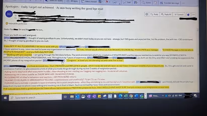 'Target not achieved, was busy writing goodbye mail': Employee calls out boss's toxic traits, post goes viral