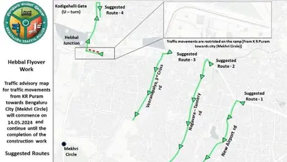 Bengaluru: KR Puram up ramp of Hebbal Flyover closed from May 14 for construction, check alternate routes
