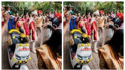 വിവാഹ വേദിയിലേക്ക് ഏഥർ ഓടിച്ച് വരന്‍; പീക്ക് ബെംഗളൂരു എന്നും പീക്കെന്ന് സോഷ്യല്‍ മീഡിയ 