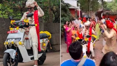 ಎಲೆಕ್ಟ್ರಿಕ್ ಸ್ಕೂಟರ್ನಲ್ಲಿ ಮದುವೆ ದಿಬ್ಬಣ ಬಂದ ಬೆಂಗಳೂರಿನ ವರ, ವೀಡಿಯೋ ವೈರಲ್