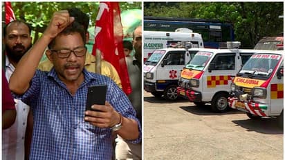 ആശുപത്രി വളപ്പിൽ നിന്നും ആംബുലൻസുകൾ ഒഴിപ്പിച്ചു; മെഡിക്കൽ കോളേജ് പരിസരത്തെ ഡ്രൈവർമാർ സമരത്തിൽ