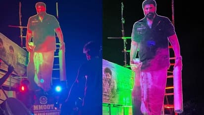 'ഇവനെ പടച്ചുവിട്ട കടവുളുക്ക്'; താളമേള അകമ്പടി, 'ജോസേട്ടന്റെ' വരവറിയിച്ച് കൂറ്റൻ കട്ടൗട്ട് ഉയർത്തി ആരാധകർ