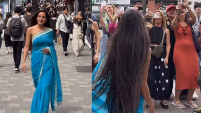 WATCH Viral Video: Indian Woman's Saree Elegance Captivates Attention in Japan