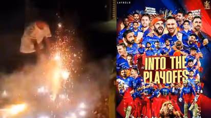 பட்டாசு வெடித்து ஆர்சிபியின் பிளே ஆஃப் வெற்றியை கொண்டாடிய பெங்களூரு ரசிகர்கள்; வைரலாகும் வீடியோ!