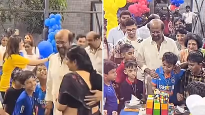 WATCH: Rajinikanth joins celebration of grandson Ved's cricket-themed birthday party