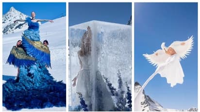 2,222 അടി ഉയരത്തില് ഐസ് ക്യൂബ് തകര്ത്ത് വിവാഹവേദിയിലേക്ക് എത്തിയ വധു; വൈറല് വീഡിയോ