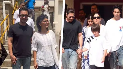 WATCH: Shah Rukh, Aamir Khan's families clicked outside voting booth in Mumbai