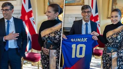 Heeramandi star Manisha Koirala meets UK PM Rishi Sunak at 10 Downing Street (Photos)