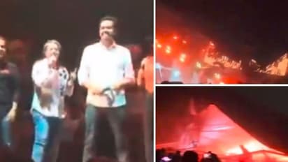 ಚುನಾವಣಾ ಪ್ರಚಾರದ ವೇಳೆ ಸುಂಟರಗಾಳಿಗೆ ಕುಸಿದ ವೇದಿಕೆ: 9 ಸಾವು: ಭಯಾನಕ ದೃಶ್ಯ ವೈರಲ್