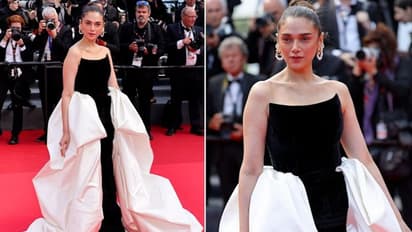 Cannes 2024: Aditi Rao Hydari walks the red carpet in style as she dons a black-white gown