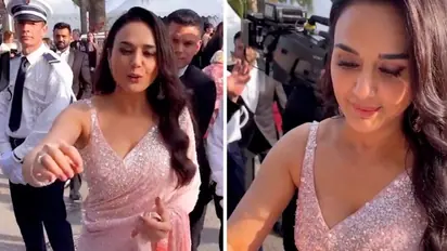 Cannes 2024: Preity Zinta looks stunning in Seema Gujral's pink-coloured saree