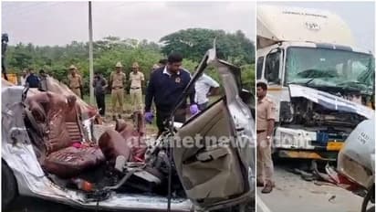 കർണാടകയിൽ കാറും ട്രക്കും കൂട്ടിയിടിച്ച് അപകടം, ഒരു കുട്ടിയടക്കം കുടുംബത്തിലെ 6 പേർക്ക് ദാരുണാന്ത്യം  