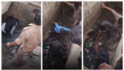 അടിച്ച് പൂസായി റോഡരികിൽ കിടന്നു, എഴുന്നേറ്റപ്പോൾ ഡ്രൈനേജ് പൈപ്പിനുള്ളിൽ; രക്ഷാപ്രവര്‍ത്തന വീഡിയോ വൈറൽ