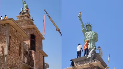 Viral Video: Punjab locals erect Statue of Liberty replica on rooftop, sparking viral sensation [watch]