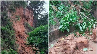 ശക്തമായ മഴ: വര്ക്കല പാപനാശം ബലി മണ്ഡപത്തിന്റെ പിന്ഭാഗത്തെ കുന്നിടിഞ്ഞു