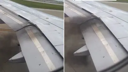 United Airlines flight engine catches fire moments before takeoff at Chicago airport; WATCH viral video