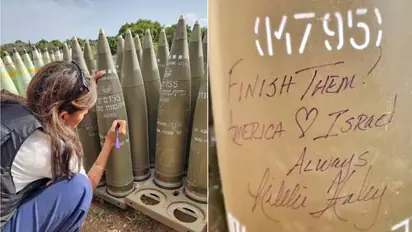 Nikki Haley writes 'Finish Them' on Israeli artillery shells during visit near Lebanon border; see pictures