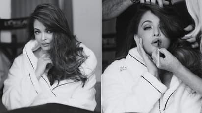 In pictures: Aishwarya Rai Bachchan looks stunning as she drops monochrome photos in bathrobe