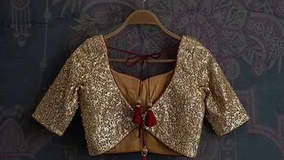 प्लेन हो या फ्लोरल, हर साड़ी के साथ जमेगा गोल्डन ब्लाउज 