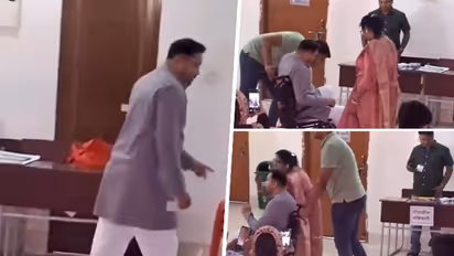 Lok Sabha elections 2024: RJD leader Tejashwi Yadav reaches polling booth on wheelchair to cast vote