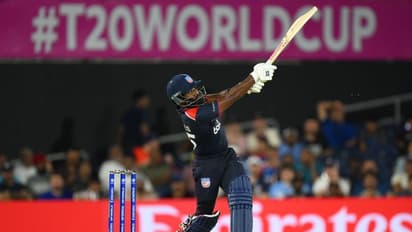 T20 World Cup 2024, WI vs USA: Aaron Jones smashes a mammoth 101m six which lands on the stadium roof (WATCH)