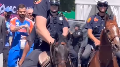 T20 World Cup 2024: Video of robust security, incuding cops on horses, for Virat Kohli in USA surfaces (WATCH)