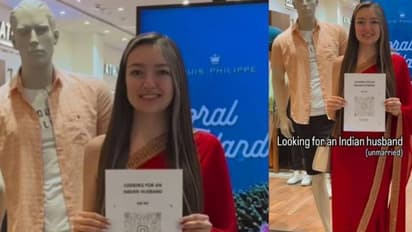 സാരിയുടുത്ത് റഷ്യൻ സുന്ദരി, ഇന്ത്യൻ ഭർത്താവിനെ തേടുന്നു, മെസ്സേജയക്കൂ എന്നും യുവതി, വൈറലായി വീഡിയോ