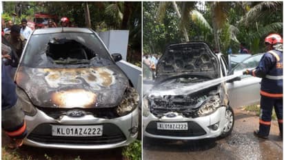 വിഴിഞ്ഞത്ത് ഓടിക്കൊണ്ടിരിക്കെ കാറിൽ പുക; മുൻവശവും എഞ്ചിനും കത്തിനശിച്ചു, യാത്രക്കാർ ഉടനിറങ്ങി രക്ഷപ്പെട്ടു