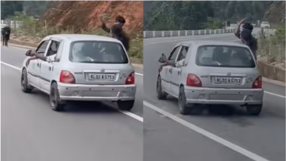 ഓടിക്കൊണ്ടിരുന്ന കാറിൽ യുവതിയുടെയും യുവാവിന്റെയും അഭ്യാസം; കാർ ഉടമയോട് ഹാജരാകാൻ ദേവികുളം ആർടിഒ