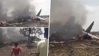 IAF’s Sukhoi fighter crashes in Maharashtra's Nashik, pilot and co-pilot eject safely; WATCH dramatic videos