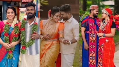 തുളസിമാലയിട്ട്  മുരുകന്‍റെ മുന്നിൽ ആര്യ അനിലും ഭർത്താവും; വീണ്ടും വിവാഹിതയായെന്ന് താരം