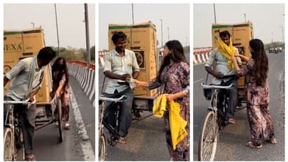 'കാമറ ഉള്ളിടത്തോളം കാലം സഹായിച്ചിരിക്കും'; കടുത്ത വെയിലില് റിക്ഷാവാലയെ സഹായിച്ച യുവതിയെ ട്രോളി സോഷ്യല് മീഡിയ