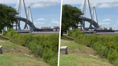 South Carolina collision scare: Out-of-control cargo ship forces closure of iconic Ravenel Bridge (WATCH)