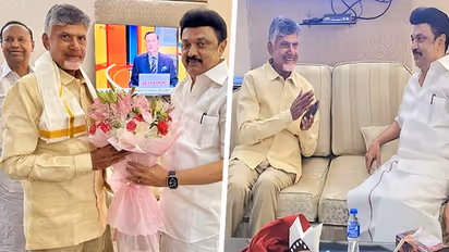 Chandrababu Naidu, MK Stalin meet at Delhi airport after INDIA bloc, NDA meetings; See PHOTOS