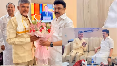 ದೆಹಲಿ ಏರ್ಪೋರ್ಟ್ನಲ್ಲಿ ಚಂದ್ರಬಾಬು ನಾಯ್ಡು ಭೇಟಿ ಮಾಡಿದ ಇಂಡಿಯಾ ಕೂಟದ ಸ್ಟಾಲಿನ್